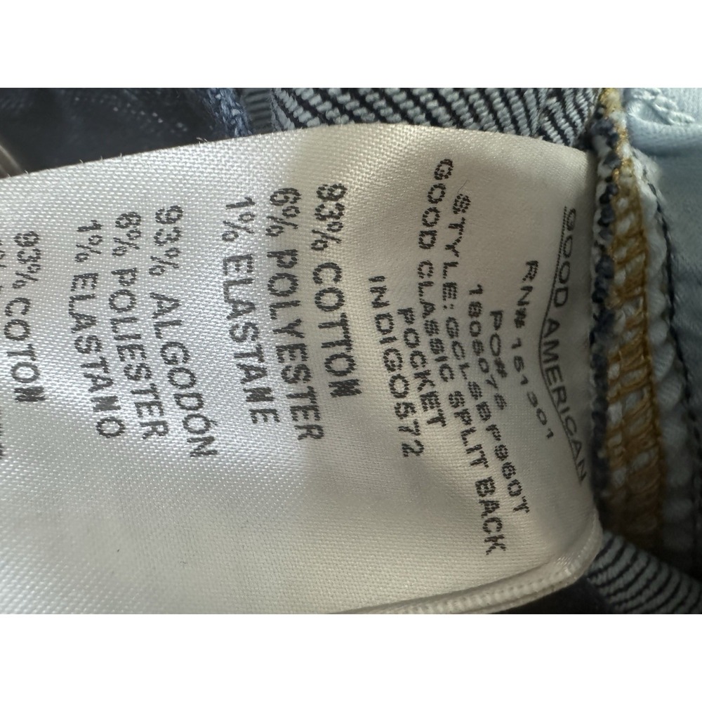 Good‎ American Good Classic Slim Straight Jeans NWT Size 15 Dark Wash 28" Inseam - Picture 12 of 13